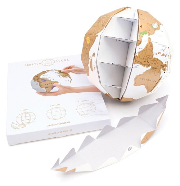 Stírací závěsný globus Scratch globe Luckies