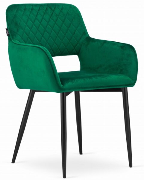 TRENDIE Sametová židle Lisbon zelená