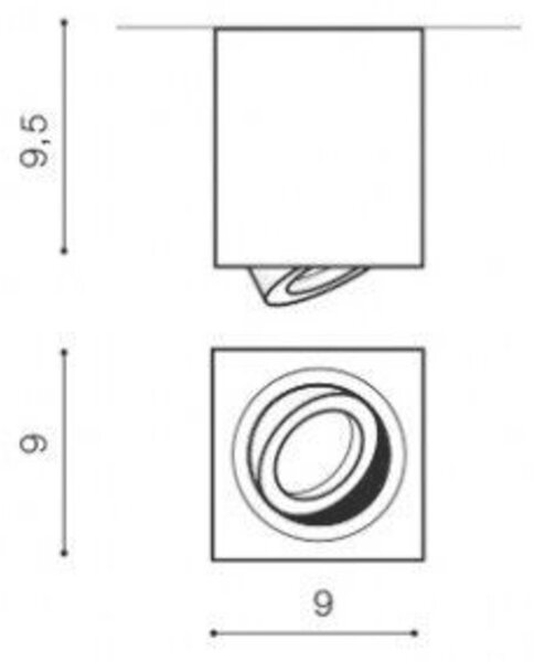 Stropní bodové přisazené svítidlo AZzardo Brant Square white AZ2824 GU10 1x50W IP20 9cm bílé