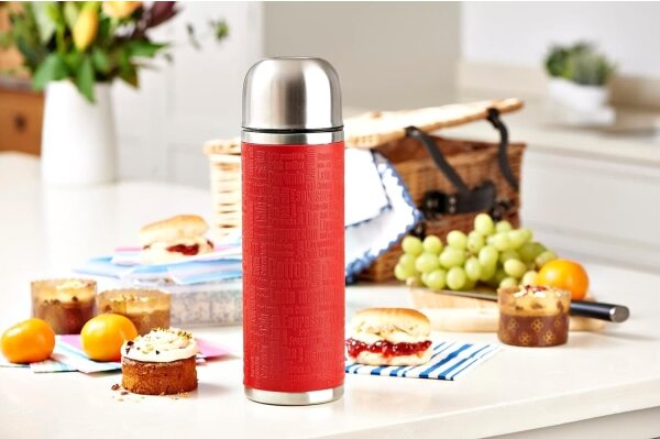 Tefal - Termoska s hrníčkem 1 l SENATOR nerez/červená