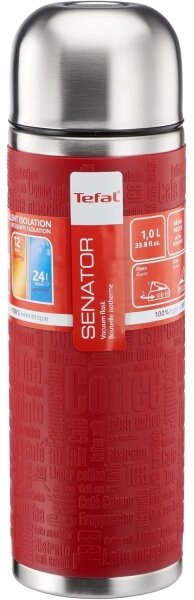 Tefal - Termoska s hrníčkem 1 l SENATOR nerez/červená