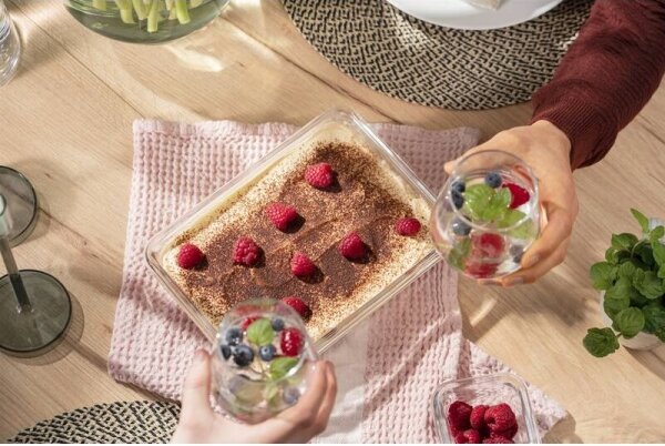 Tefal - Dóza na potraviny 2 l MSEAL GLASS červená/sklo