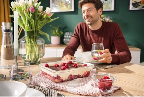 Tefal - Dóza na potraviny 3 l MSEAL GLASS červená/sklo
