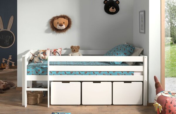Set tří bílých lakovaných zásuvek k patrové posteli Vipack Pino I
