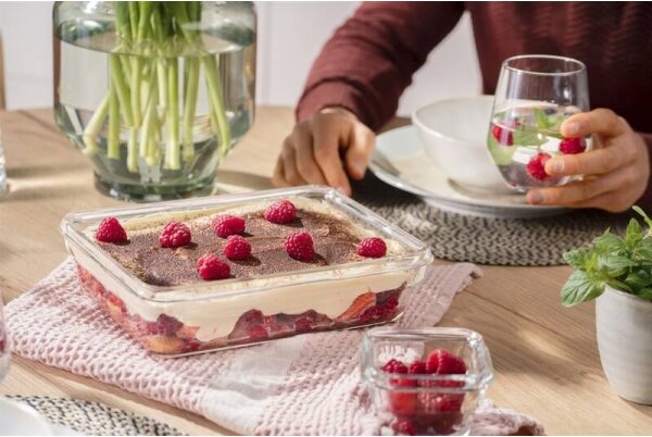Tefal - Dóza na potraviny 3 l MSEAL GLASS červená/sklo