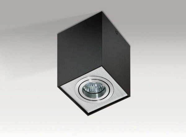 Stropní bodové přisazené svítidlo AZzardo Eloy 1 black/aluminium AZ0930 GU10 1x50W IP20 9,5cm hranaté černo-hliníkové