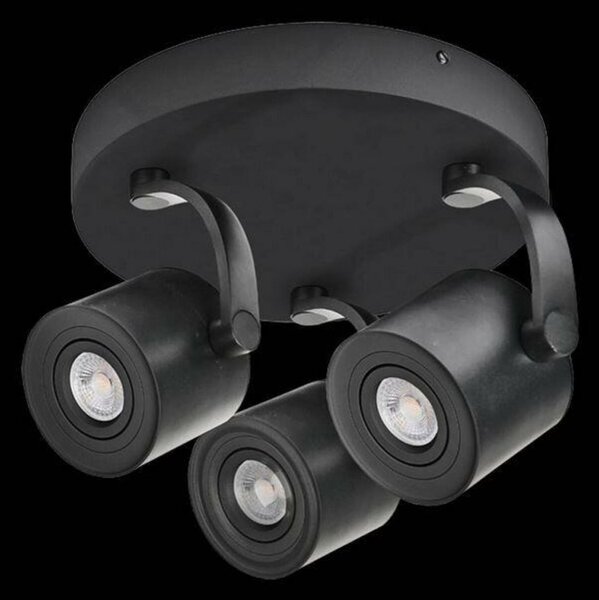 Stropní bodové přisazené svítidlo AZzardo Bross Arm 3 Round black AZ3505 GU10 3x35W IP20 černé