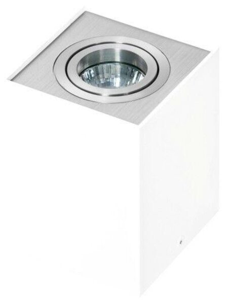 Stropní bodové přisazené svítidlo AZzardo Eloy 1 white/aluminium AZ0872 GU10 1x50W IP20 9,5cm hranaté bílo-hliníkové