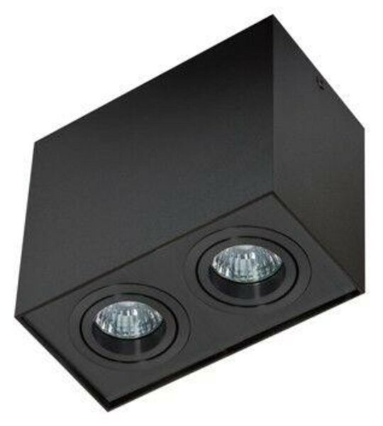 Stropní bodové přisazené svítidlo AZzardo Eloy 2 black/black AZ2138 GU10 2x50W IP20 18,5cm hranaté černé