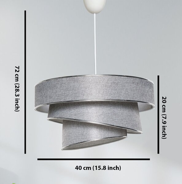 ASIR Lustr COUPER - GREY, SILVER šedá stříbrná