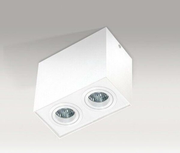 Stropní bodové přisazené svítidlo AZzardo Eloy 2 white AZ1353 GU10 2x50W IP20 18,5cm hranaté bílé