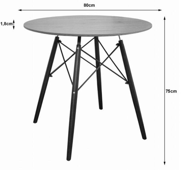 Jídelní stůl EDDIE 80 cm jasan