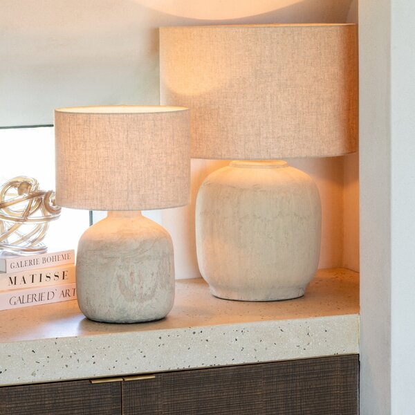 J-line Béžová keramická stolní lampa Mia 64 cm
