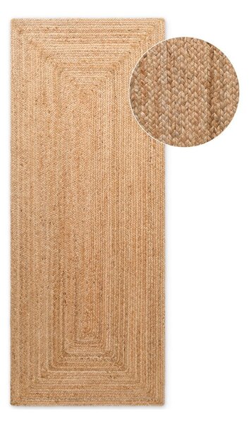 Oboustranný/ručně tkaný jutový běhoun v přírodní barvě 80x200 cm Sharmila Natural Brown – Hanse Home