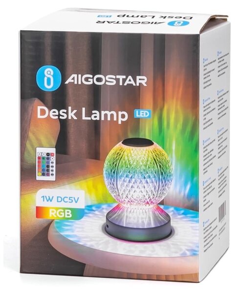 Aigostar-LED RGB Stmívatelná nabíjecí stolní lampa LED/1W/5V 1800mAh 13,5cm + DO