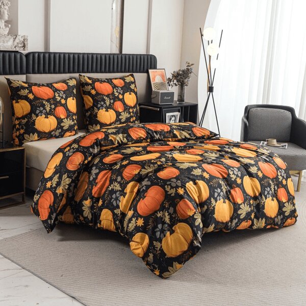 Povlečení z mikrovlákna ORANGE PUMPKINS barevné Rozměr povlečení: 2 ks 70 x 90 cm | 200 x 220 cm