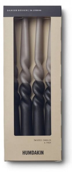 Svíčky Twisted Candles Coal-Stone - 4 ks Humdakin