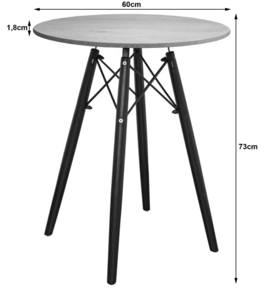 Jídelní stůl EDDIE 60 cm jasan