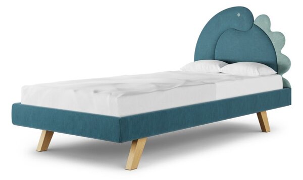 Čalouněná dětská jednolůžková postel DINO - Modrá, 90x200 cm