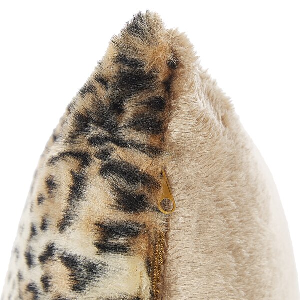Sada 2 dekorativních polštářů FOXTAIL Umělá kožešina 45 x 45 cm Hnědá Zvířecí vzor