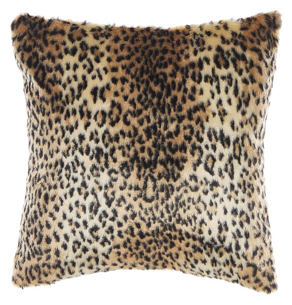 Sada 2 dekorativních polštářů FOXTAIL Umělá kožešina 45 x 45 cm Hnědá Zvířecí vzor