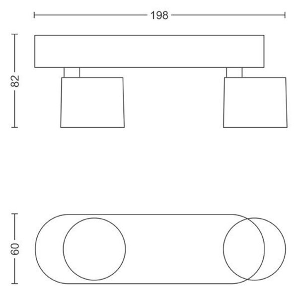 Philips Star bodové LED svítidlo 2x4,5W 1000lm 2700K IP20 stmívatelné, černé