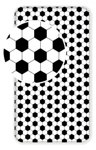 Černobílé napínací bavlněné dětské prostěradlo na jednolůžko 90x200 cm Football – Jerry Fabrics