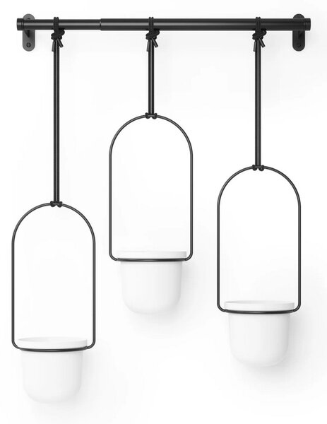 Závěsné květináče Triflora White Black - set 3 ks Umbra