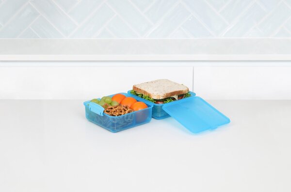 Sistema Dělený svačinový box Lunch Cube s 2 oddíly 1,4 l, modrá
