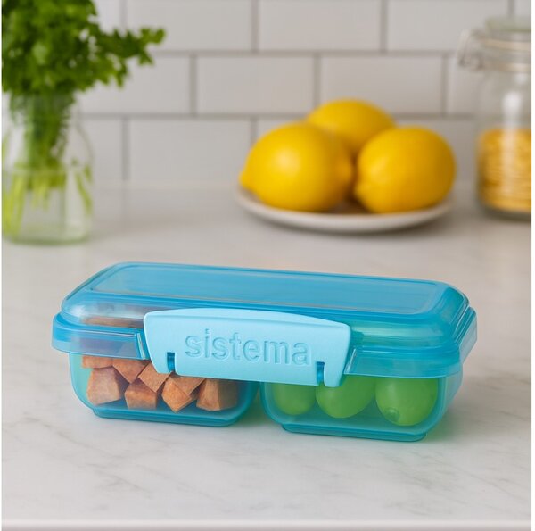 Sistema Dělený svačinový box Lunch Small Split se 2 oddíly 350 ml, modrá