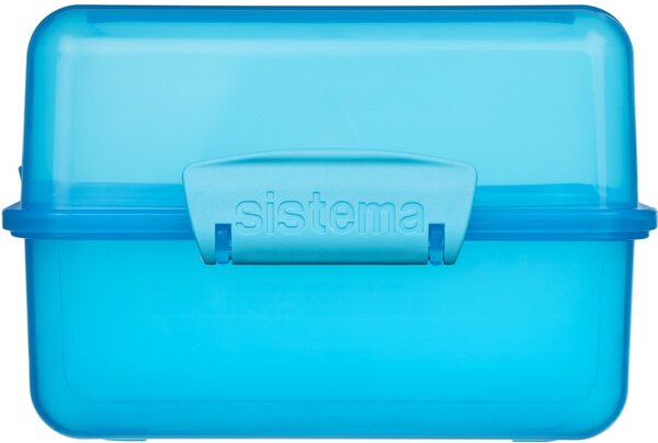 Sistema Dělený svačinový box Lunch Cube s 2 oddíly 1,4 l, modrá