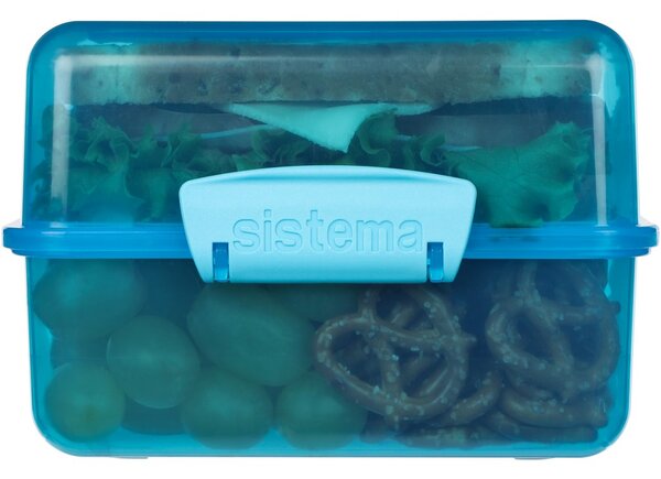 Sistema Dělený svačinový box Lunch Cube s 2 oddíly 1,4 l, modrá