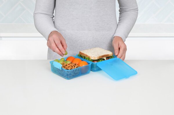 Sistema Dělený svačinový box Lunch Cube s 2 oddíly 1,4 l, modrá