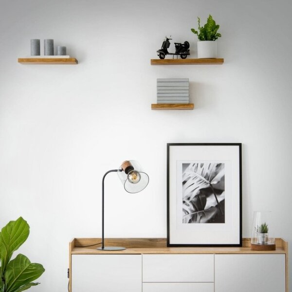 Brilliant 94707/93 Stolní lampa WEALD kouřové sklo