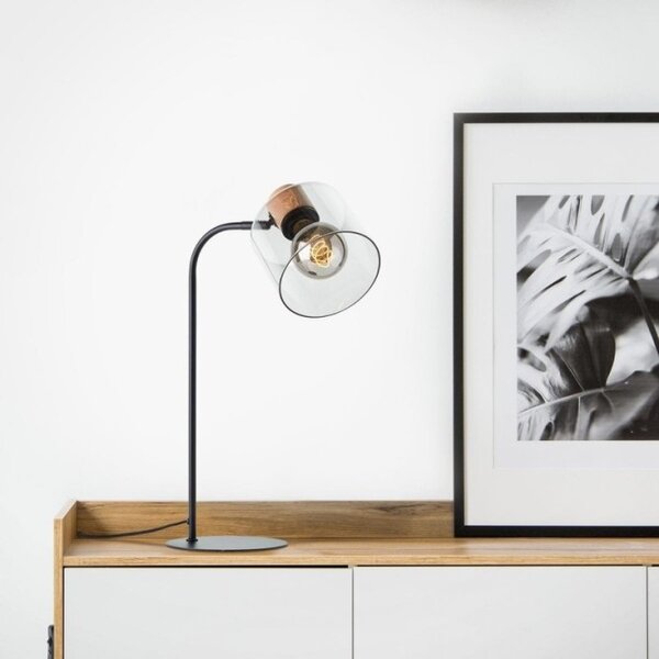 Brilliant 94707/93 Stolní lampa WEALD kouřové sklo