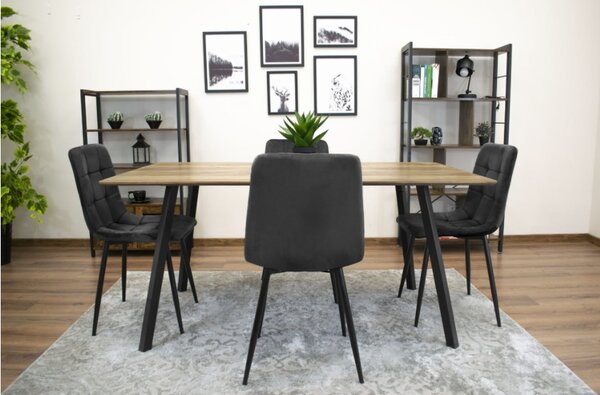 TRENDIE Sametová židle BEOGRAD černá