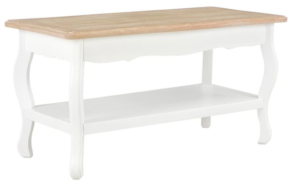 Konferenční stolek bílý a hnědý 87,5x42x44 cm masivní borovice