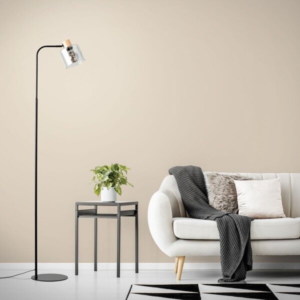 Brilliant 94708/93 Stojací lampa WEALD kouřové sklo