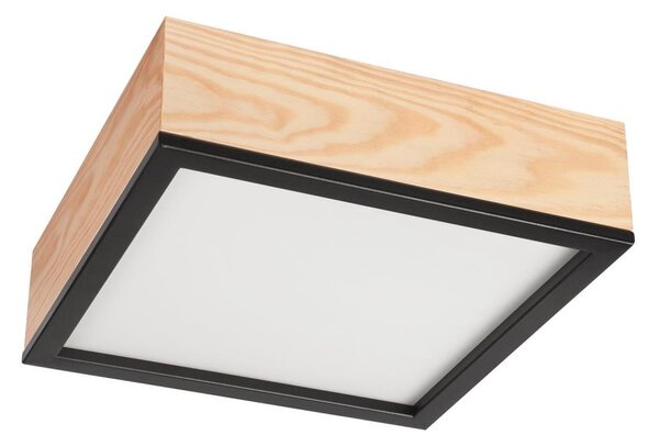 Stropní svítidlo NATURAL SQUARE 2xE27/15W/230V 31x31 cm borovice/černá