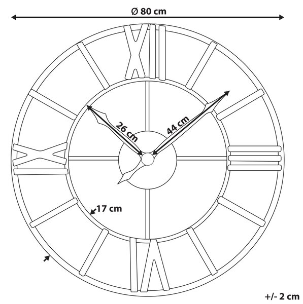 Nástěnné hodiny VALSOT 80 cm Kov Zlatá