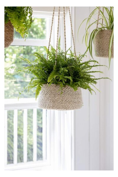 Závěsný květináč Woven Seagrass Wide Garden Trading