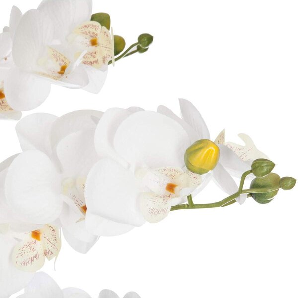 Umělá rostlina, umělá orchidej, bílý květináč, 65 cm