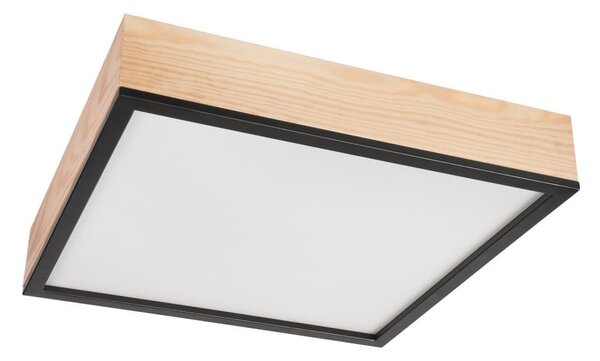 Stropní svítidlo NATURAL SQUARE 4xE27/15W/230V 48x48 cm borovice/černá
