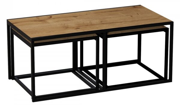 Hanah Home Sada konferenčních stolků Gigante 3 ks dub/černý
