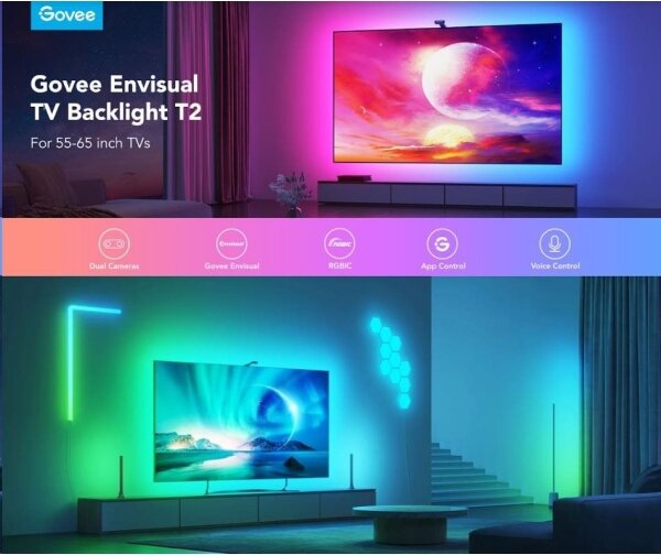 Govee - DreamView T2 DUAL TV 55-65" SMART LED podsvícení RGBIC Wi-Fi + DO