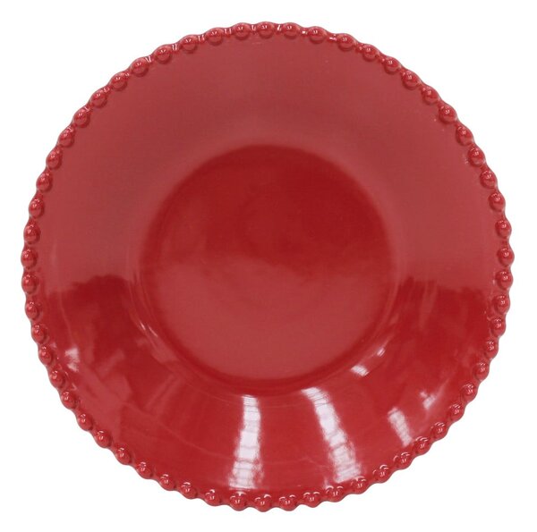 Rubínově červený hluboký talíř z kameniny Costa Nova, ø 24,2 cm