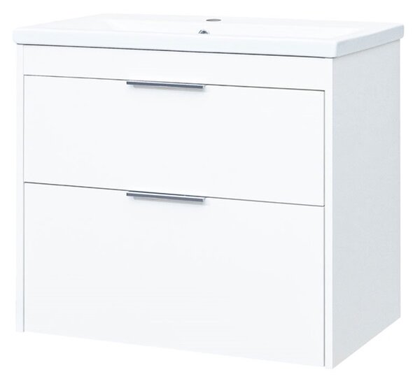 Mereo Vigo, koupelnová skříňka s keramickým umyvadlem 81 cm, bílá, dub Vigo, koupelnová skříňka s keramickým umyvadlem 81 cm, bílá Varianta: Vigo, ko…