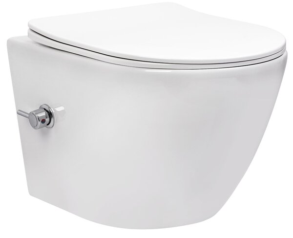 Závěsná WC mísa REA Carlo Lux Rimless s funkcí bidetu