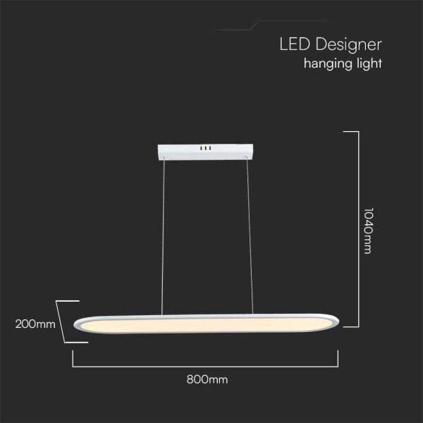 LED Lustr na lanku LED/24W/230V 4000K bílá