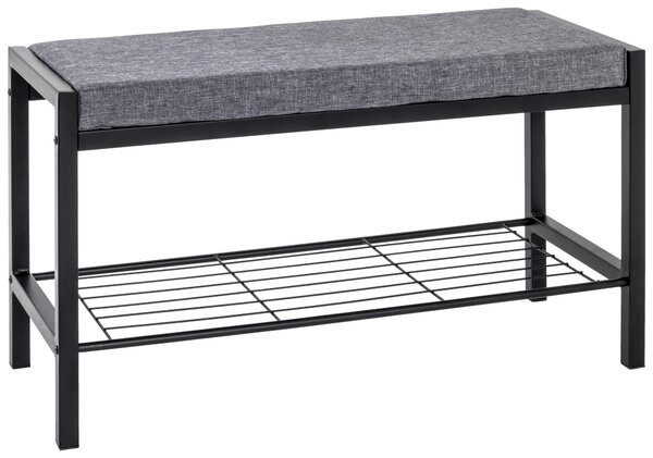 LAVICE S BOTNÍKEM, šedá, černá, 80/48/32 cm - Online Only šatny & botníky, Online Only